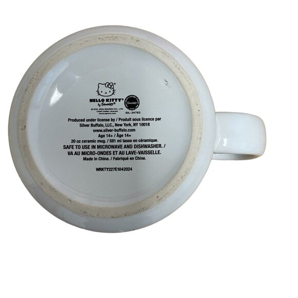 HELLO KITTY PINK TUMBLER WITH STRAW & HANDLE 2 PC SET COFFEE MUG RAINBOW BOWS - Picture 5 of 5